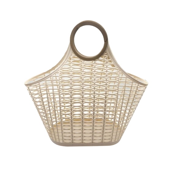 Flexible Plastic Shopping Tote Basket 13X9X6 Inch Multi Use Foldable Storage Bin With Handles For Grocery Picnic Bathroom Organization