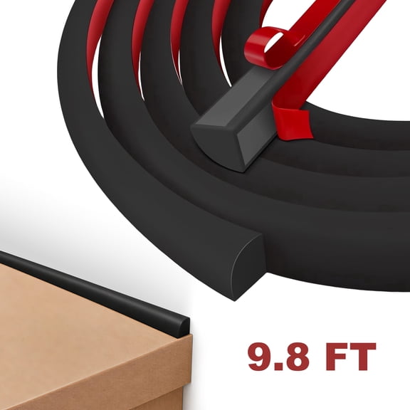 Flexible Quarter Round Molding, 118 inch Rubber Molding Trim Self Adhesive Molding Trim for Floor Bathroom Kitchen, Black