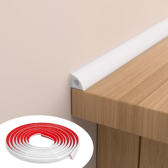 Flexible Quarter Round Molding 16.4 FT Hollow Peel and Stick Trim