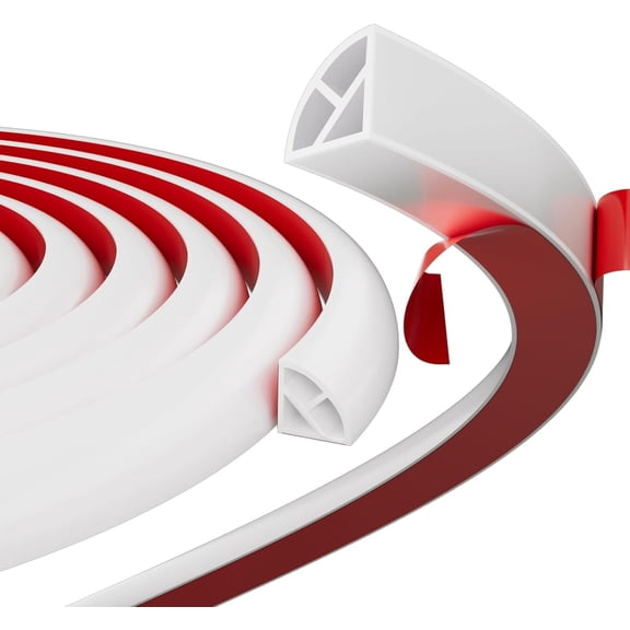 Flexible Quarter Round Molding,196 Inch Peel and Stick Quarter Round Shoe Molding,Caulk Strip for Wall Edge Floor Corner,Bendable Self-Adhesive Baseboard Trim for Countertop Cabinet and Stair