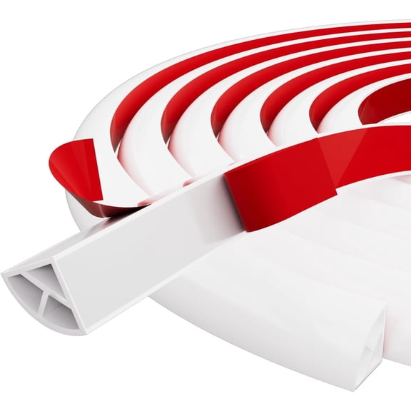 Flexible Quarter Round Molding,393 Inch Molding Trim Peel and Stick Baseboard Wall Trim,Self Adhesive Shoe Molding for Floor Edge Caulk Strip,Wall Edge,Corner,Stair Edge,Countertop