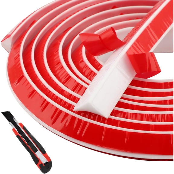 Flexible Quarter Round Molding, Peel and Stick Corner Trim Molding, Self Adhesive Silicone Baseboard for Floor Edge, Wall Corner, Ceilings, Countertops, Staircase, Cabinet(118 Inch)