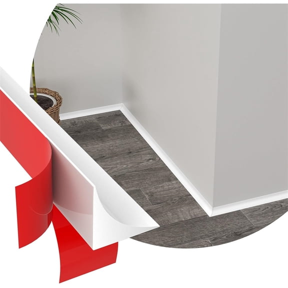 Flexible Quarter Round Molding Trim, MODANU 118" Self-Adhesive Silicone Shoe Molding for Floor Gaps, Bathroom Tub & Kitchen Countertop - Peel and Paste Wall Corner Edge Banding