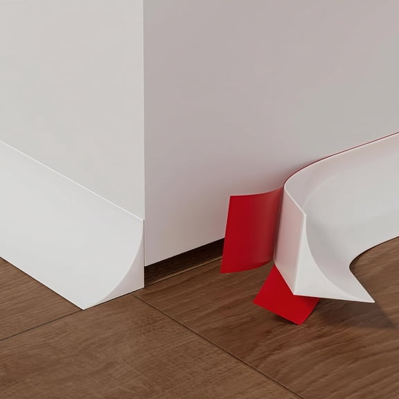 Flexible Quarter Round Molding White 354'' Self Adhesive Corner Trim