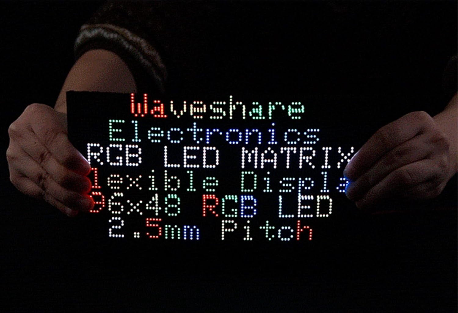 Flexible RGB Full Color LED Matrix Panel 96x48 4608 RGB LEDs, 2.5mm Pitch, Adjustable Brightness and Bendable PCB,Compatible with / Pico / ESP32