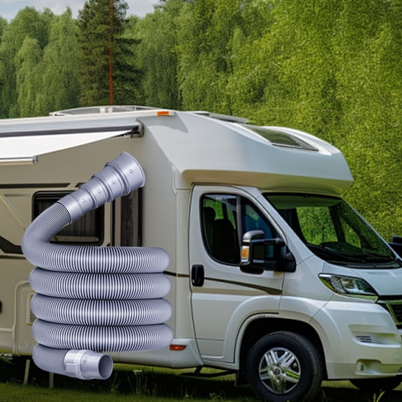 Flexible RV Sewer Hose Kit 2m Foldable Drain Pipe with Adjustable Fittings for Camper Trailer Wastewater 78.7 Inch