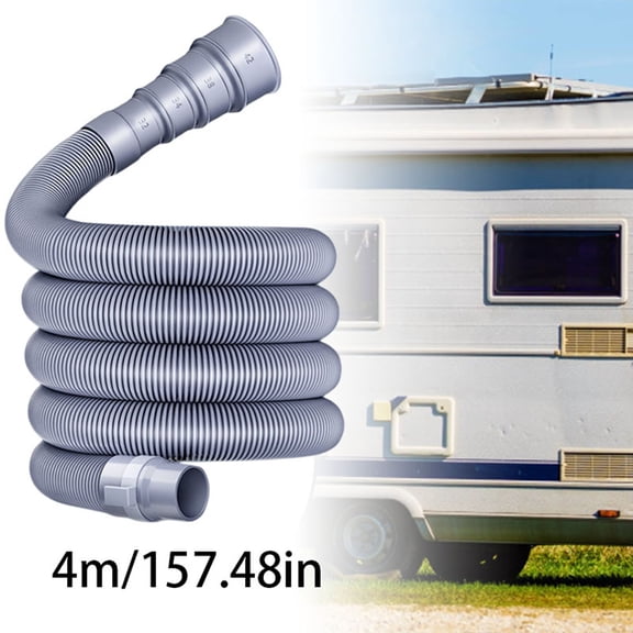 Flexible RV Sewer Hose Kit – Adjustable Drain Pipe for Camper & Trailer – Foldable Wastewater Tube with Metal Clamp for Travel-13FT
