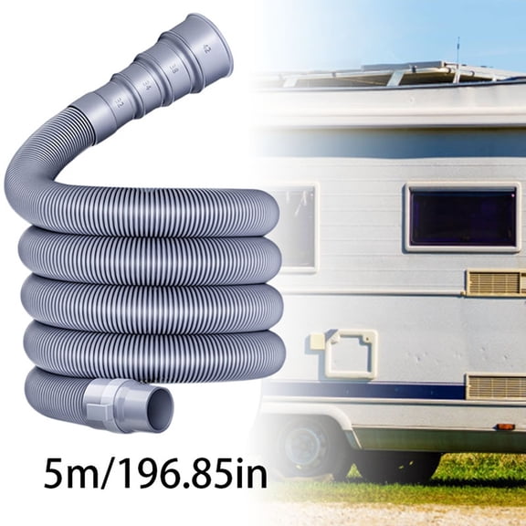 Flexible RV Sewer Hose Kit – Adjustable Drain Pipe for Camper & Trailer – Foldable Wastewater Tube with Metal Clamp for Travel-16FT