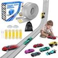 thumbnail image 1 of Flexible Race Track for Kids, 16 Ft Flex Race Car Ramp Track with Racing Cars Track Toys  with  Hot Wheel Cars Rolls up Portable Car Ramp Toys for Boys and Girls Ages 3+ - Gray, 1 of 7