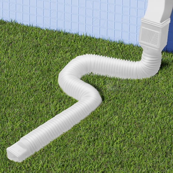 Flexible Rainwater Downspout Extension Pipe, White Outdoor Drainage Sewer Extension Line for Gutter Water Ditch