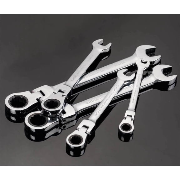 Flexible Ratchet Wrench Set Spanner Gear Ring Ratcheting Combination Flexi Wrenches Kit Metric Flex Head