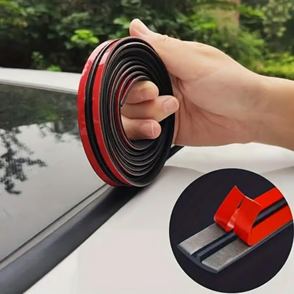Flexible Rubber Rear Window Seal Strip, Waterproof Sound Insulation Auto Accessory for Vehicle Rear Roof Edge Rain Blocking and Exterior Body Trim Upgrade