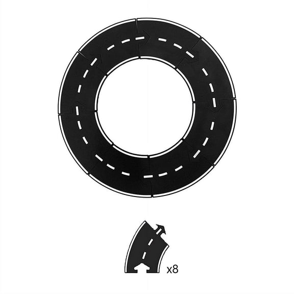 Flexible Rubber Road Puzzle Track Pieces,Waterproof Modular Puzzle Car Highway Tracks,Gift for Indoor