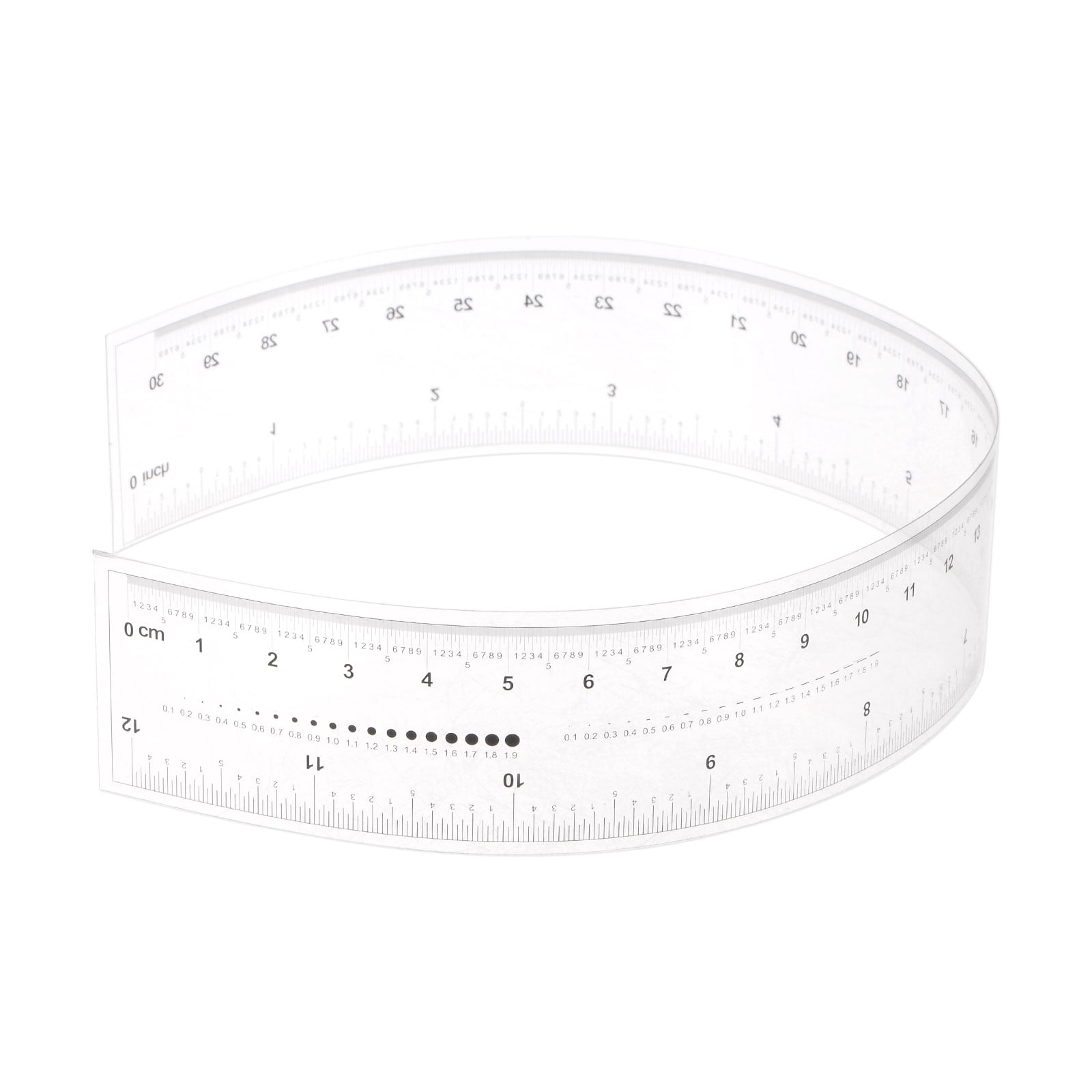 Flexible Ruler 12 Inch 0.1mm Scale PET Plastic Covered Thickened Film ...