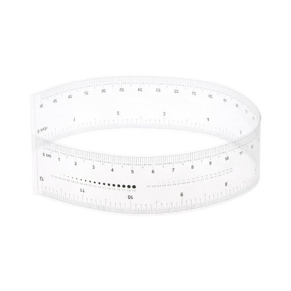 Flexible Ruler 12 Inch 1mm Scale PET Plastic Film Straight Ruler