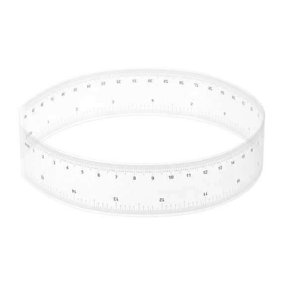 Flexible Ruler 16 Inch 0.5mm Scale PET Plastic Covered Thickened Film Straight Ruler