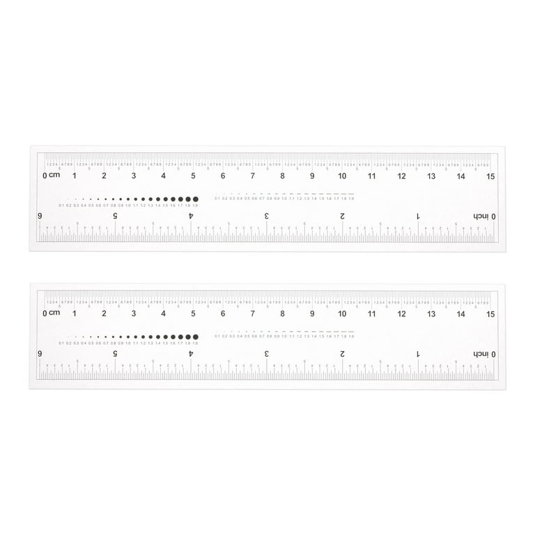 Flexible Ruler 6 Inch 0.5mm Scale PET Plastic Covered Film Straight Ruler,  2 Pieces 