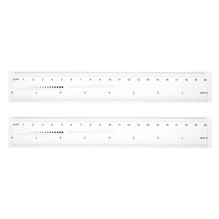 Flexible Ruler 8 Inch 0.1mm Scale PET Plastic Film Straight Ruler, 2 Pieces