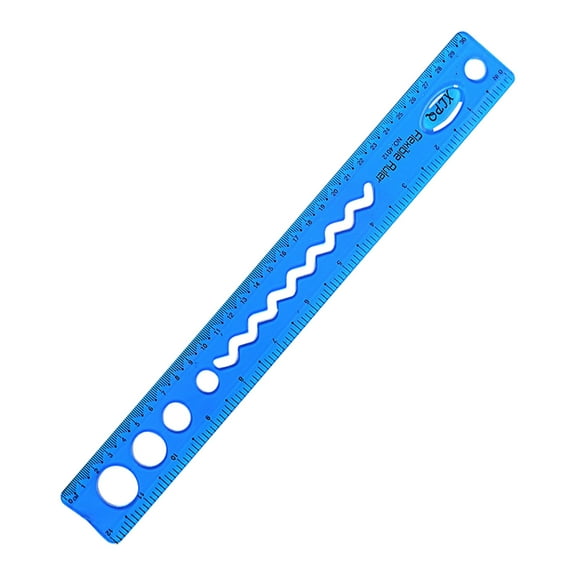 Flexible Ruler for Students and Office Use, Shatter-Resistant Soft Measuring Tool, 12-Inch Bendable Ruler for Accurate Drawing and Measuring A#051 Blue
