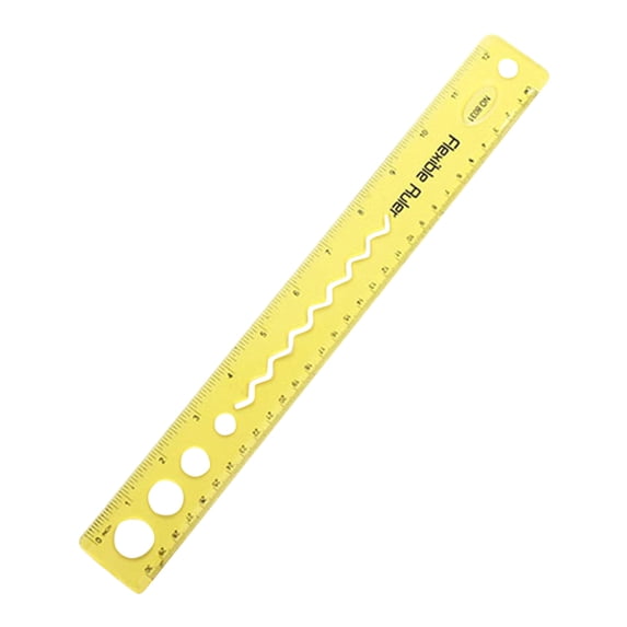 Flexible Ruler for Students and Office Use, Shatter-Resistant Soft Measuring Tool, 12-Inch Bendable Ruler for Accurate Drawing and Measuring B#051 Yellow