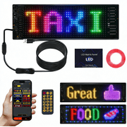 14"x4" LED Devil Eyes for Car Windshield, Dual Screen Sync Flexible Display, App & Remote Control Animated LED Eyes Lights for Cars, Trucks, SUV, Custom Graphics for Car Shows, Night Driving & Auto