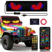 23x5 LED Devil Eyes for Car Windshield, Dual Screen Sync Flexible Display, App & Remote Control Animated LED Eyes Lights for Cars, Trucks, SUV, Custom Graphics for Car Shows, Night Driving & Auto