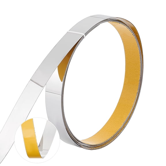 Flexible Self Adhesive 201 Stainless Steel Molding Trim Decorative Trim for Wall Mirror Furniture Door Wardrobe Stainless Steel Color 30~30.5x1mm