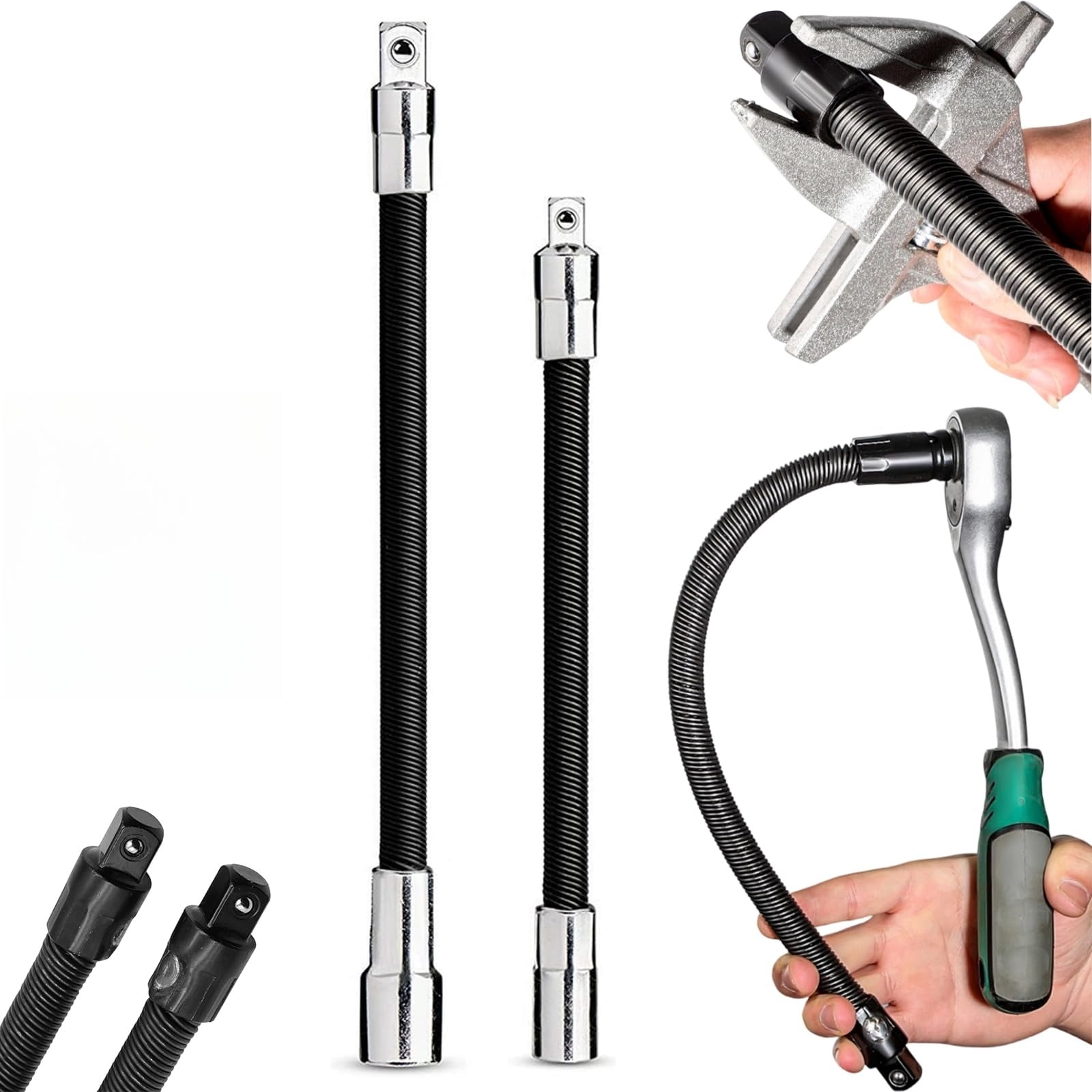 Flexible Shaft Extension 1/2 Inch Drive, 360° Rotating Bendable Socket ...