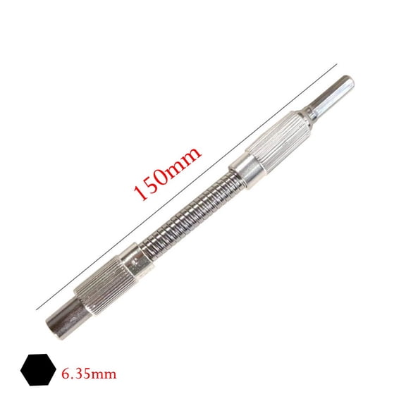 Flexible Shaft Extension Drill Bit Holder 1/4 Inch Hex for Driver Ratchet Screwdriver, Soft Extend Rod for Hard to Reach Screws, Silver(150mm)