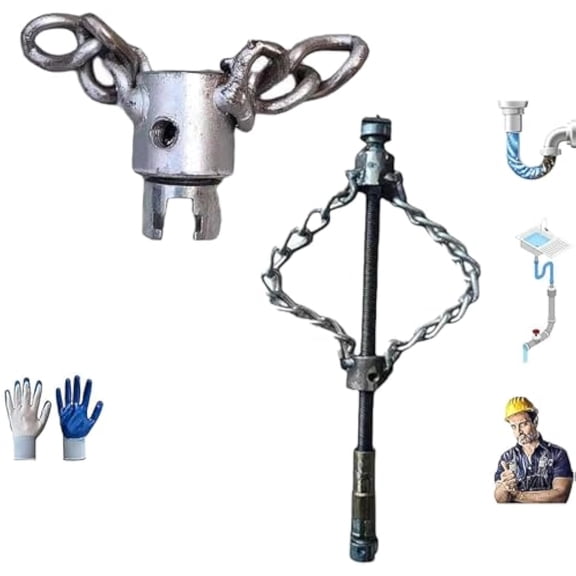 Flexible Shaft Sewer Descaling Chain, High Efficiency Descaling Chain, Flexible Shaft, Multi-Purpose PVC Pipe Maintenance Tool, Push-Type Rotary Cable Sewer Dredge (Single chain+double chain)