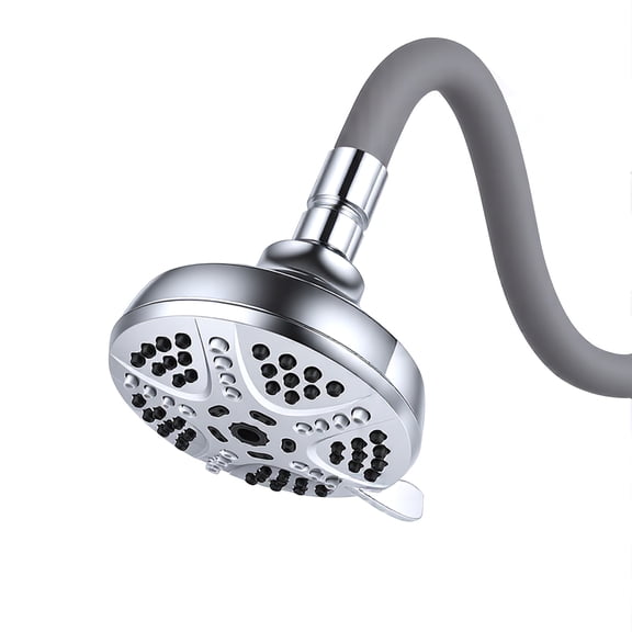 Flexible Shower Head with 18-Inch Adjustable Gooseneck – 7 Spray Modes – High Pressure Wall Mounted – Powerful Massage & Anti-Clog Easy Clean Nozzles