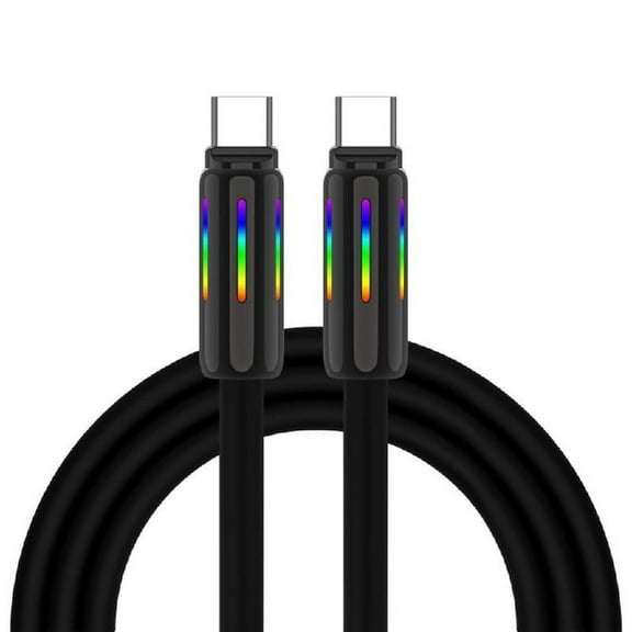 Flexible Silicone 100W 240W 2 USB C Fast Speed Charging Cable for Smartphones Tablets