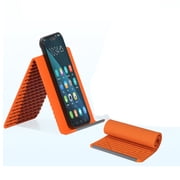 Flexible Silicone Aluminum Phone Holder Stand, Bendable Rollable Foldable Design, Universal Adjustable Anti-Slip Desktop Mount for Phone Tablet Laptop, Portable Ergonomic Holder Orange