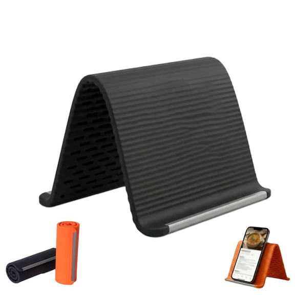 Flexible Silicone Aluminum Phone Stand, Bendable Rollable Foldable Design Wrap Around Mount Holder for Laptop, Desk, Bed and Travel, Creative Shape-Shifting Lazy Bracket