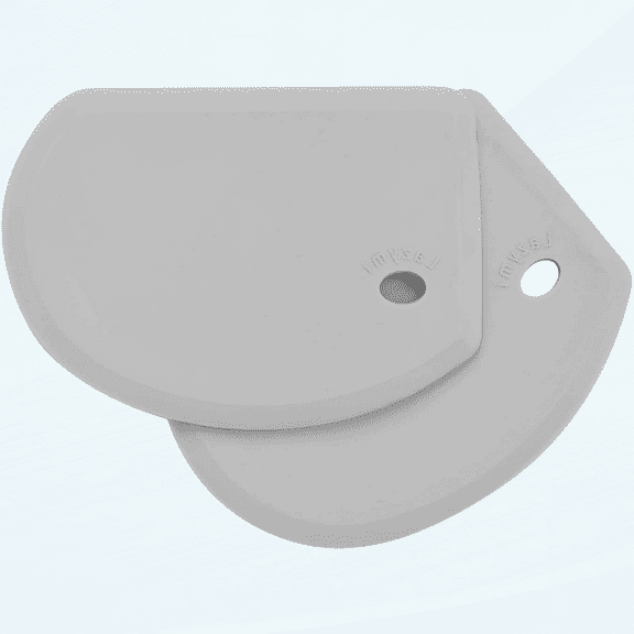 Flexible Silicone Dough Scraper Cutter, Large (15.210.9CM) Multipurpose Scrapers Non Stick, Food Grade Bowl Scraper Bench Spatula for Baking Bread Sourdough Cake Pizza (2Pcs, Grey)