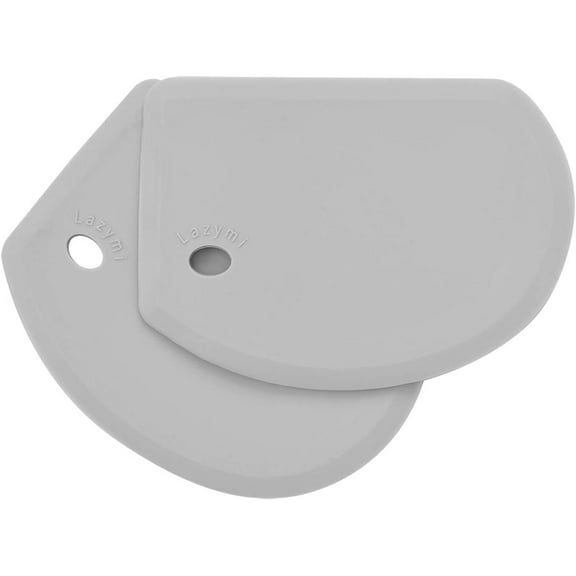 Flexible Silicone Dough Scraper, Large (15.2  10.9 cm) Multi-Purpose Non-Stick Pastry Scraper, Scraper Spatula Bowl for Baking Bread, Fermental Dough, Pizza (Grey)