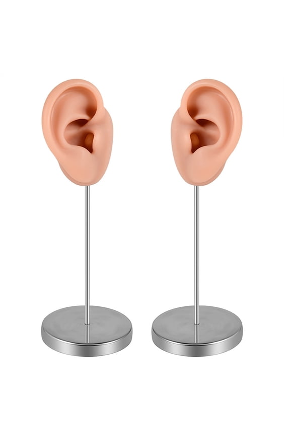 Flexible Silicone Ear Mannequin for Piercing Techniques Realistic Left and Right Human Ear Molds Jewelry Exhibits Props