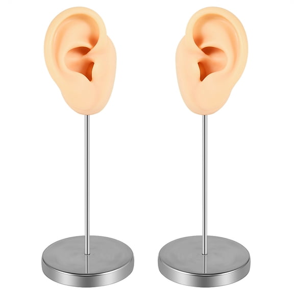 Flexible Silicone Ear Mannequin for Piercing Techniques Realistic Left and Right Human Ear Molds Jewelry Exhibits Props