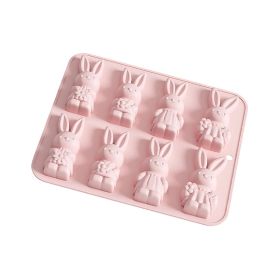 Flexible Silicone Easter Rabbits Cake Mold Nonstick Baking Mould for Dessert Chocolate Mousses Kitchen Bakewares