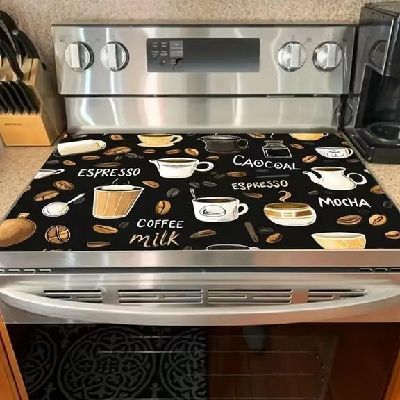 Flexible Silicone Electric Stove Mat 28.5x20.5 Inch, Protective Kitchen Counter Topper for Flat Top Stoves, Easy Clean, Tan