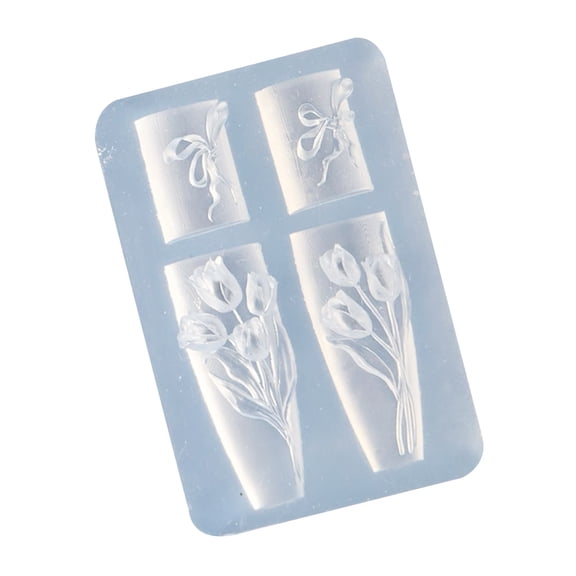 Flexible Silicone Floral Mold Crafting Tool For Nails Art Jewelry Phone Case Decoration Tulips Design