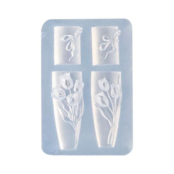 Flexible Silicone Floral Mold Crafting Tool For Nails Art Jewelry Phone Case Decoration Tulips Design