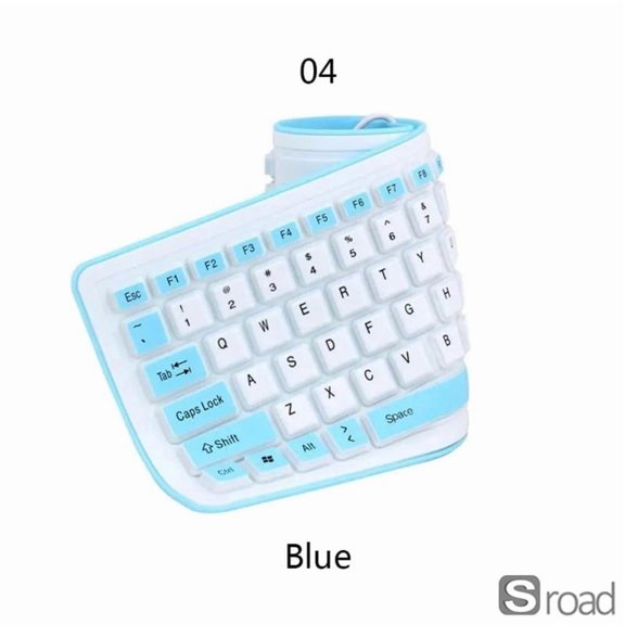 Flexible Silicone Keyboard, Portable Roll-Up USB Keyboard Waterproof Dustproof Silent Typing For PC Laptop Desktop, Foldable Soft Keyboard For Travel, Office, Industrial Use (103 Keys),Green,One Size