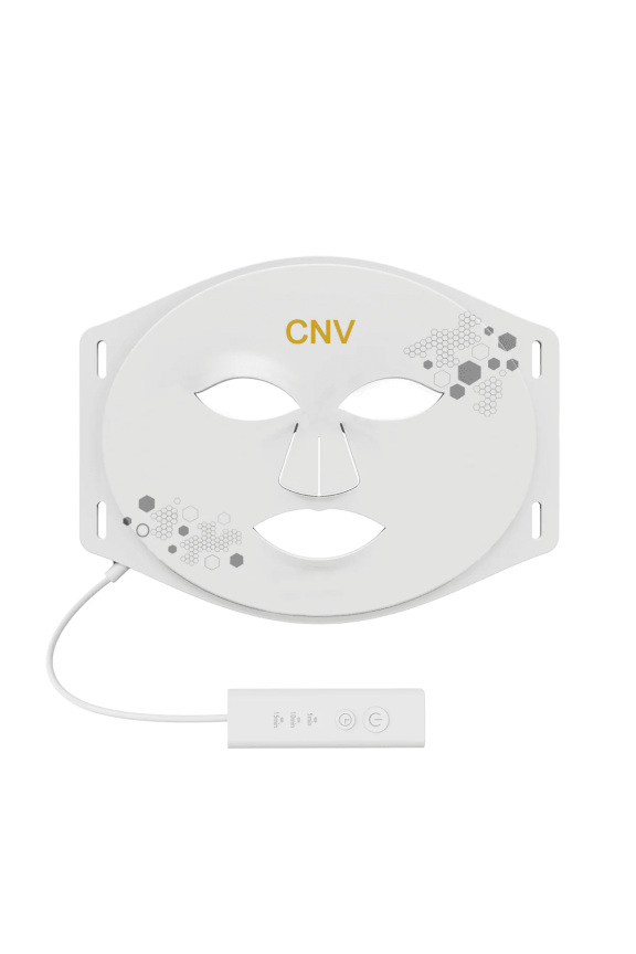 Flexible Silicone LED Face Mask with 7 Colors, Portable & Rechargeable Light Device for At-Home Spa and Facial Wellness Routines, Full Face Coverage, White