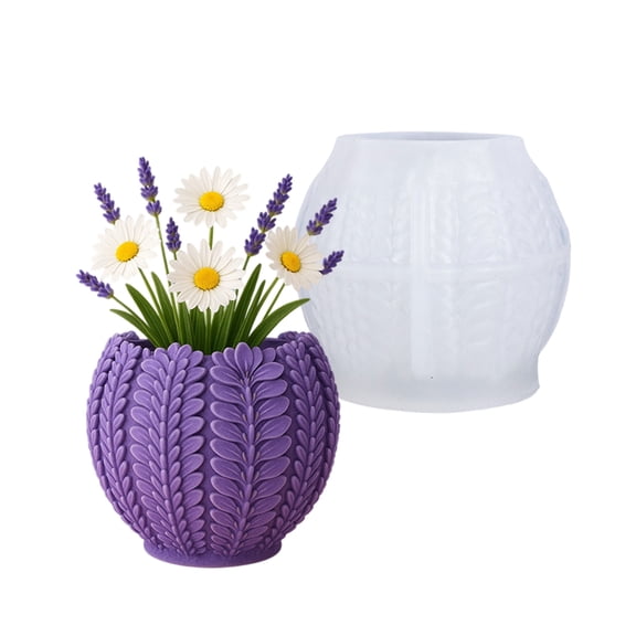 Flexible Silicone Lavender Shape Planter Mold For Resin Art Concrete Cement Casting And Decorative Container
