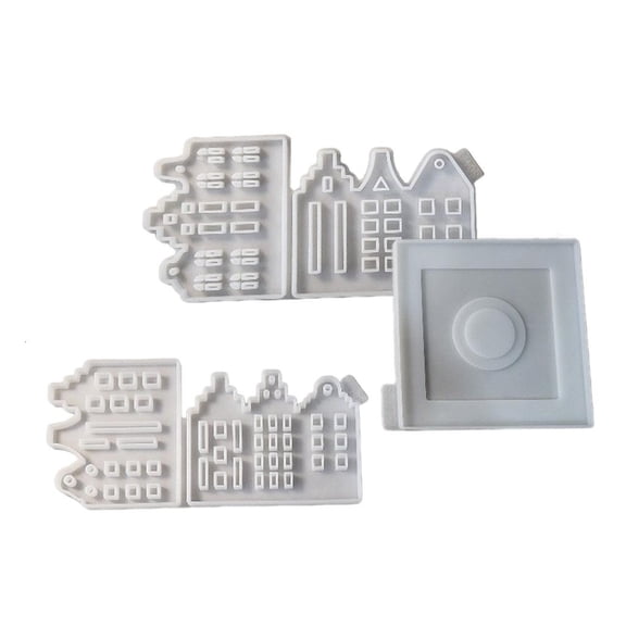 Flexible Silicone Mold Crafting Easy Demolding House Shape Holder Base