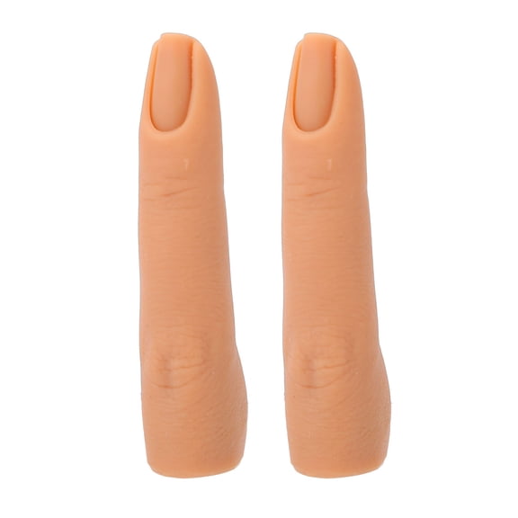 Flexible Silicone Nail Practice Fingers Model for Acrylic Nails Manicure Training Practice Bendable Artificial Fake Finger 2 Pack, 3.94 in / 10 cm