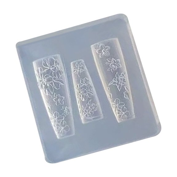Flexible Silicone Nails Mold For Flower Charm Pattern Professional Reusable Manicure Casting Tool Easy Cleaning