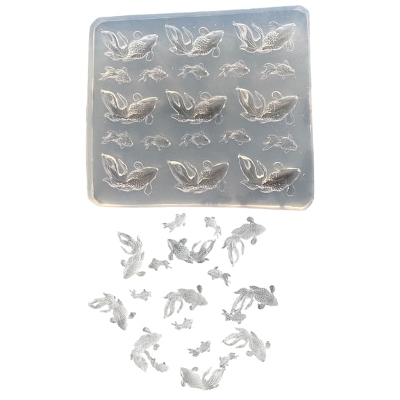 Practical Epoxy Resin Mold Gold Fish Shaped Accessories Mould Easy to Clean Silicone Molds Jewelry Crafting Supplies