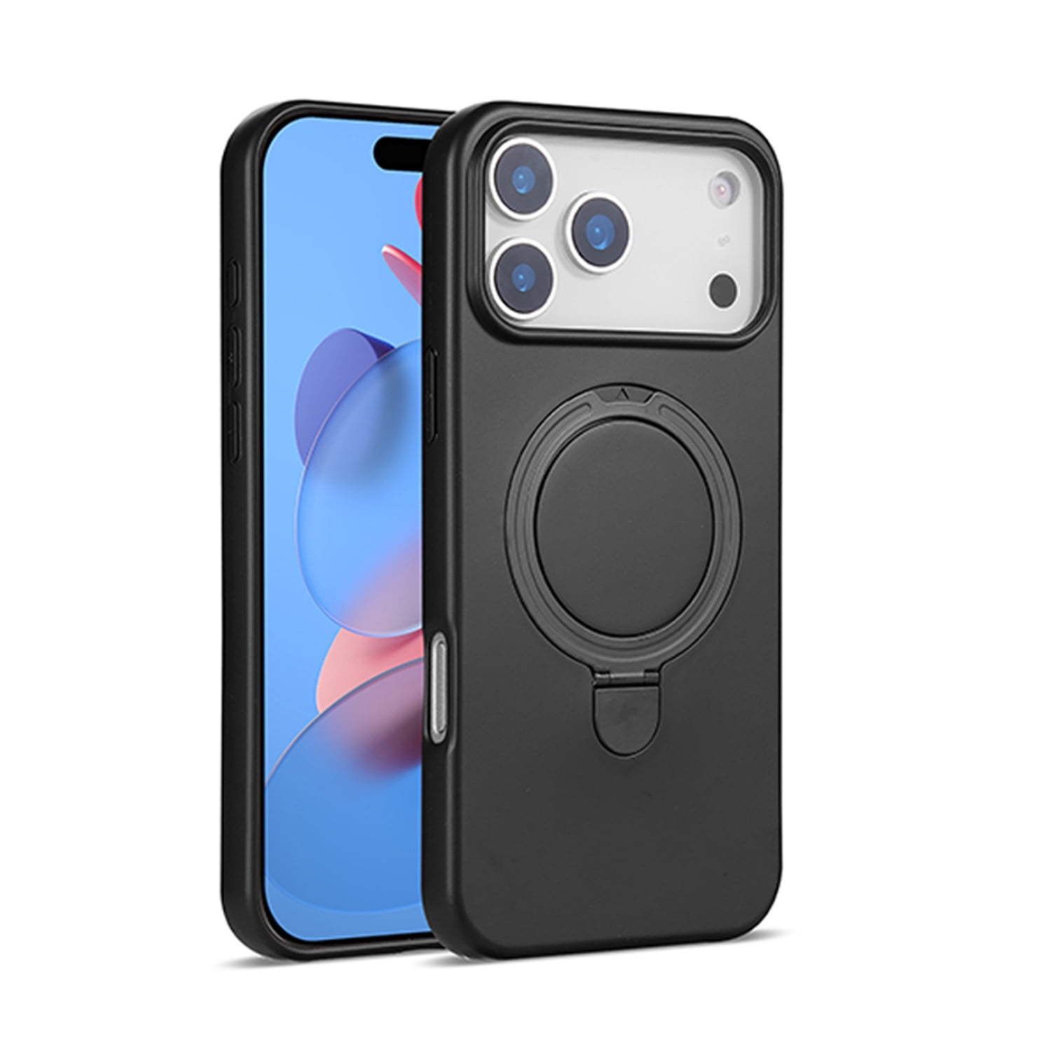 Flexible Silicone Stand Case with Magsafe for iPhone 17 Pro - Black